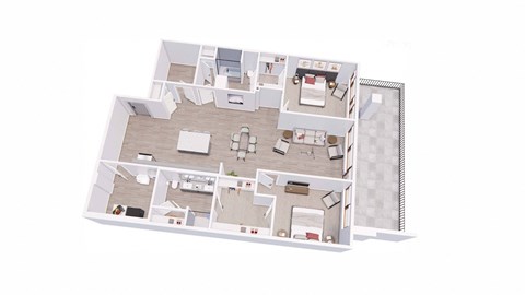 2 bed 2 bath 2C Floor Plan at Tesson Ridge, Saint Louis, 63128